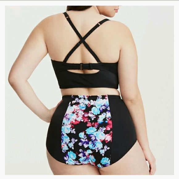 Torrid floral colorblock bikini swimsuit 4x xxxxl - Picture 2 of 6